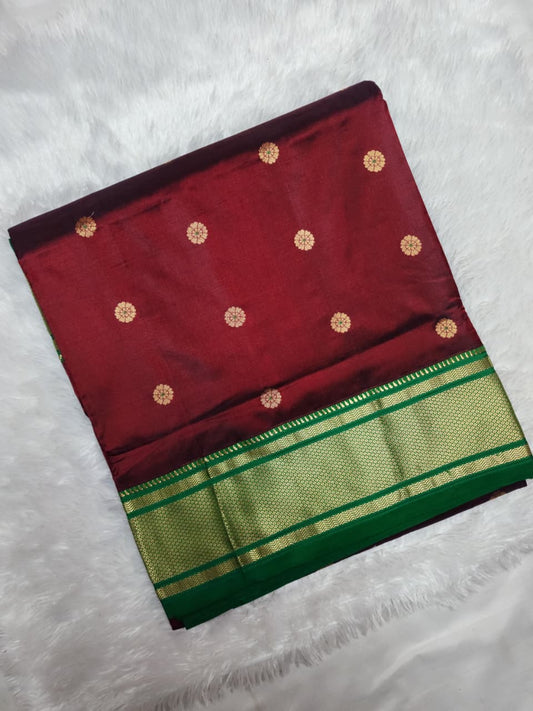 Rich Maroon -Paithani-Silk