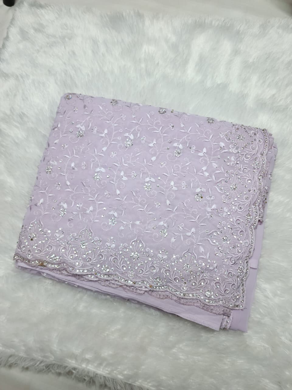 Lavender Party Wear Saree – Soft Elegance with Delicate Sparkle