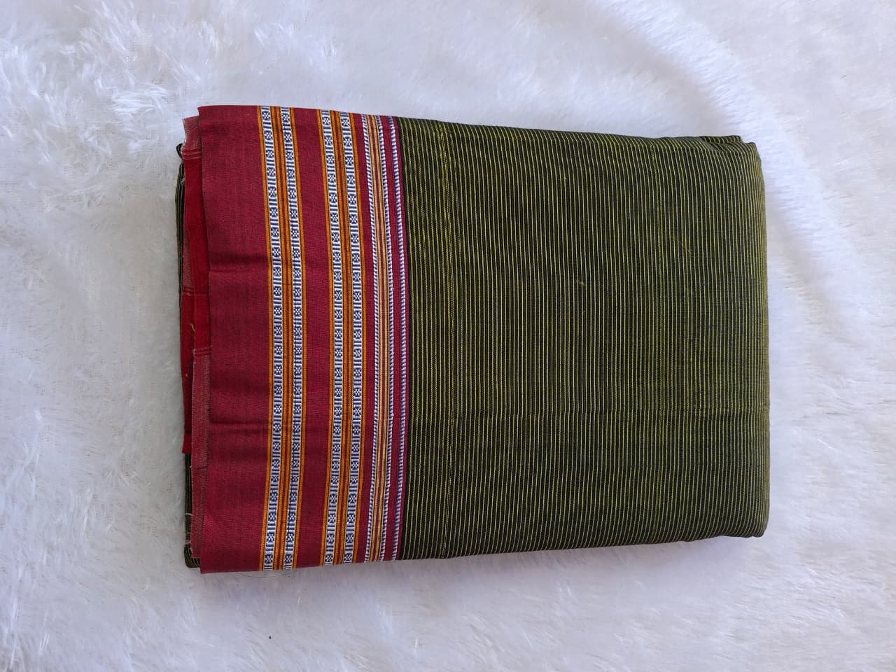 green-Maroon Ilkal Mercerized Cotton (raasta saree)