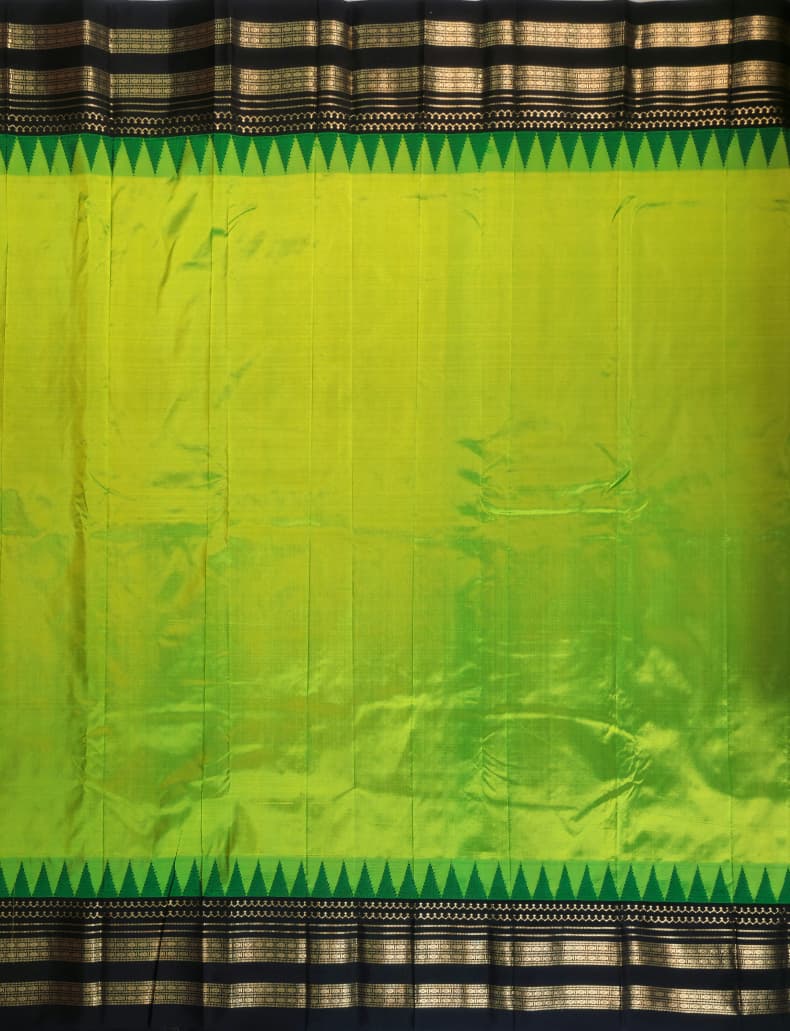 Green Ilkal Gadwal Pure Silk Saree - Gayathri Edition