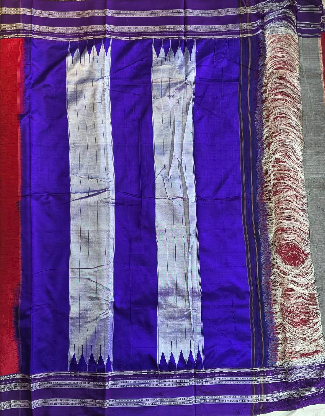 Maroon-violet Gayathri Border Ilkal Viscose Saree