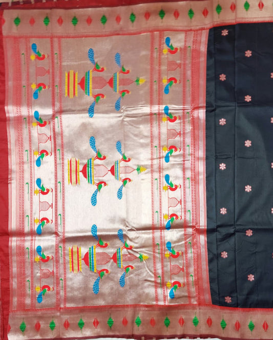 Black Soft Silk Paithani Saree