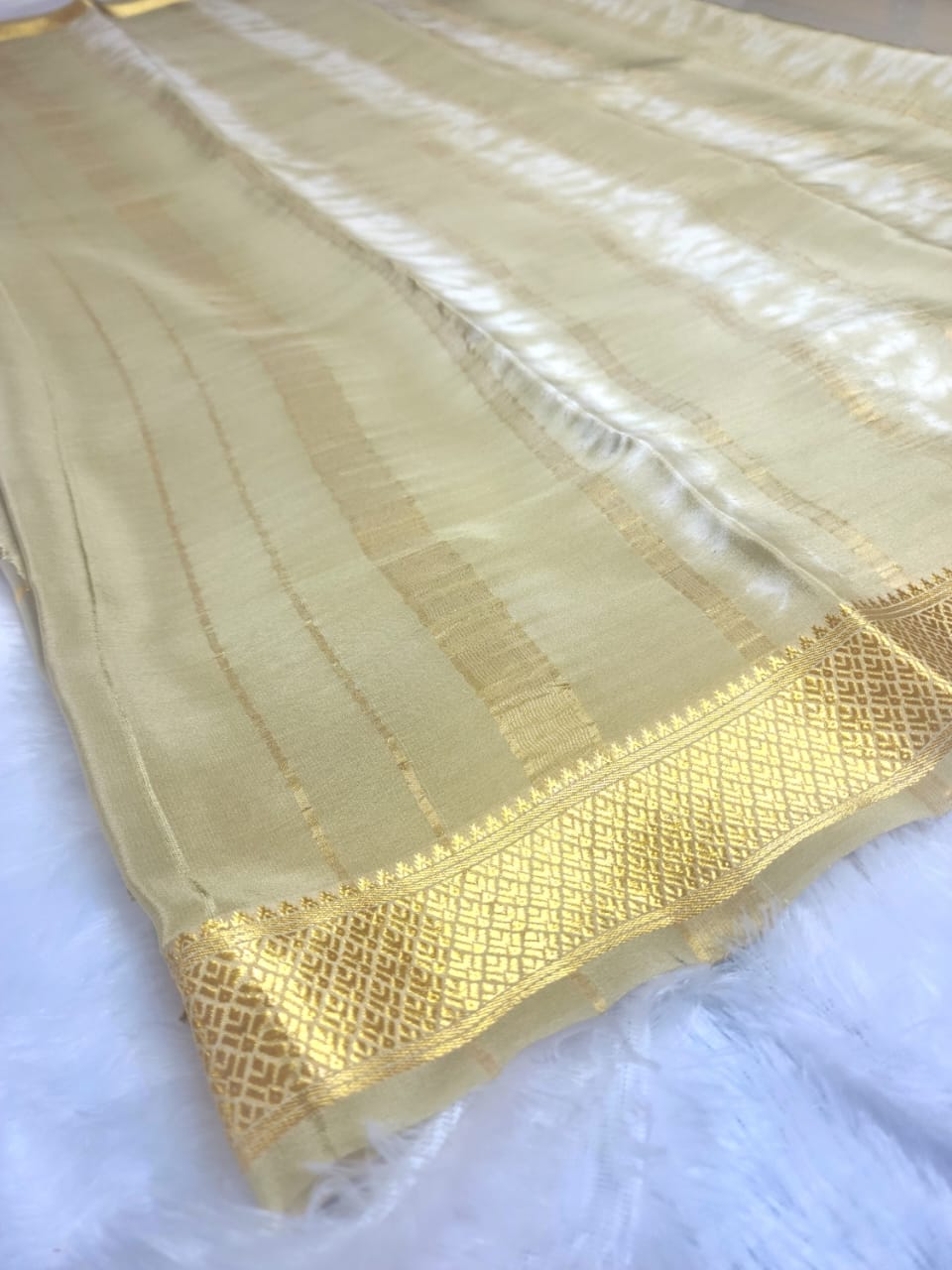 Golden Aura – Mysore Silk Shibori Saree