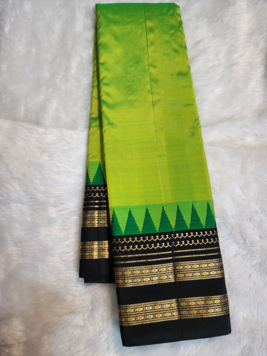 Green Ilkal Gadwal Pure Silk Saree - Gayathri Edition
