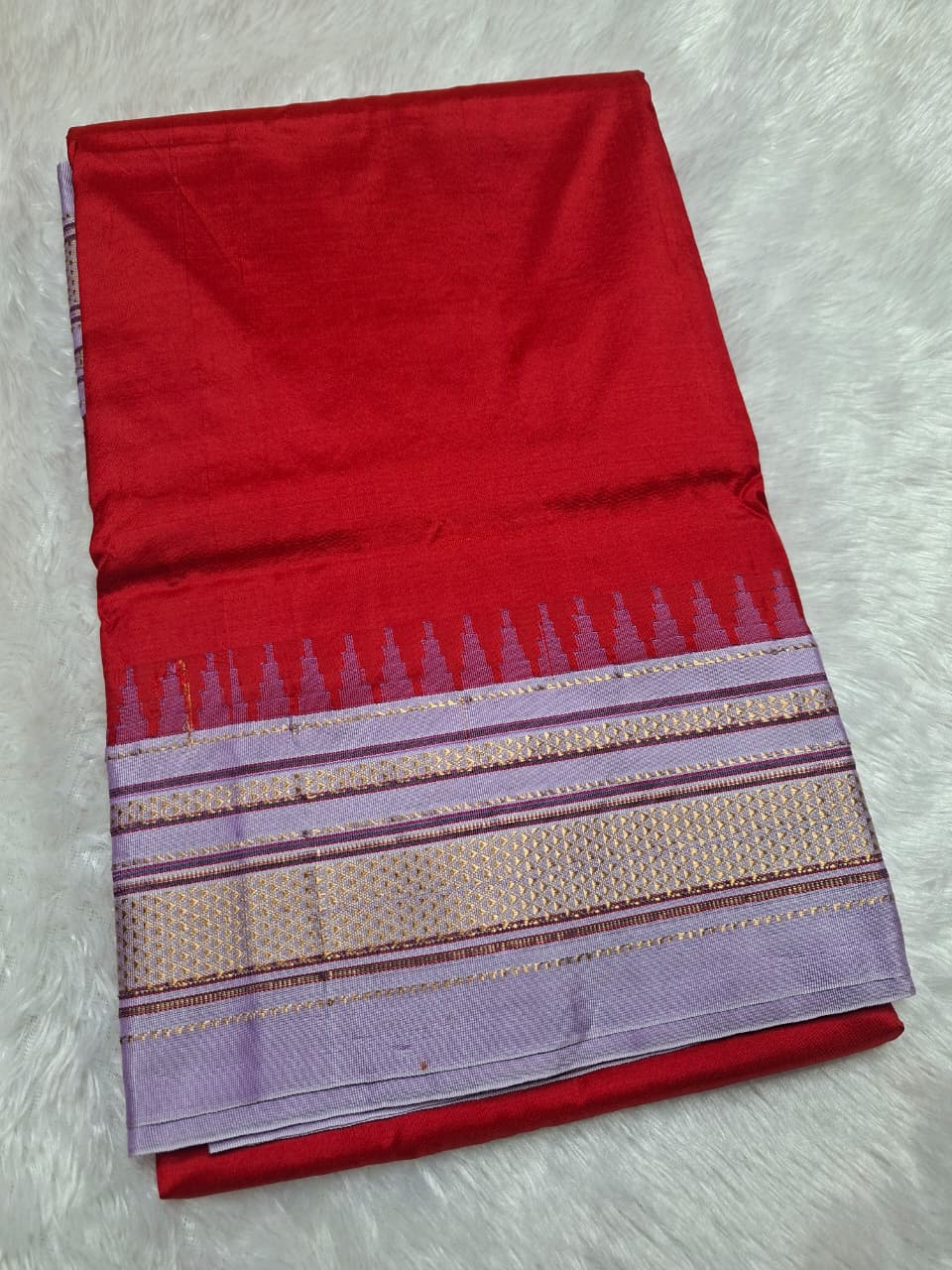 Red-Lilac Ilkal Silk