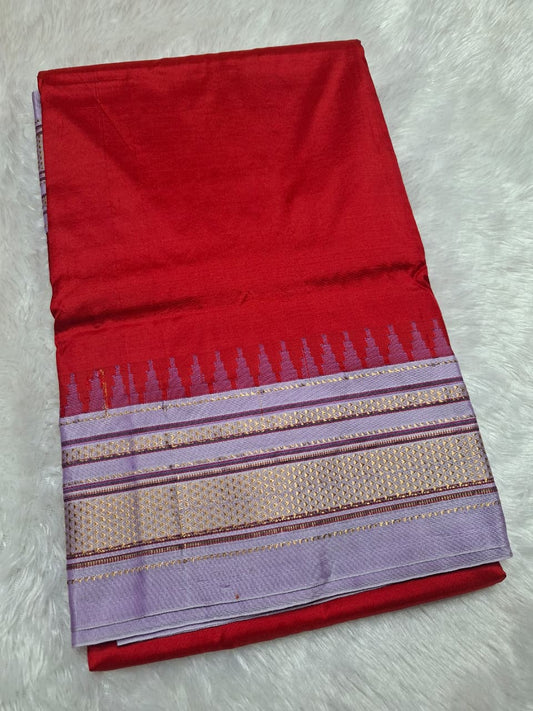 Red-Lilac Ilkal Silk