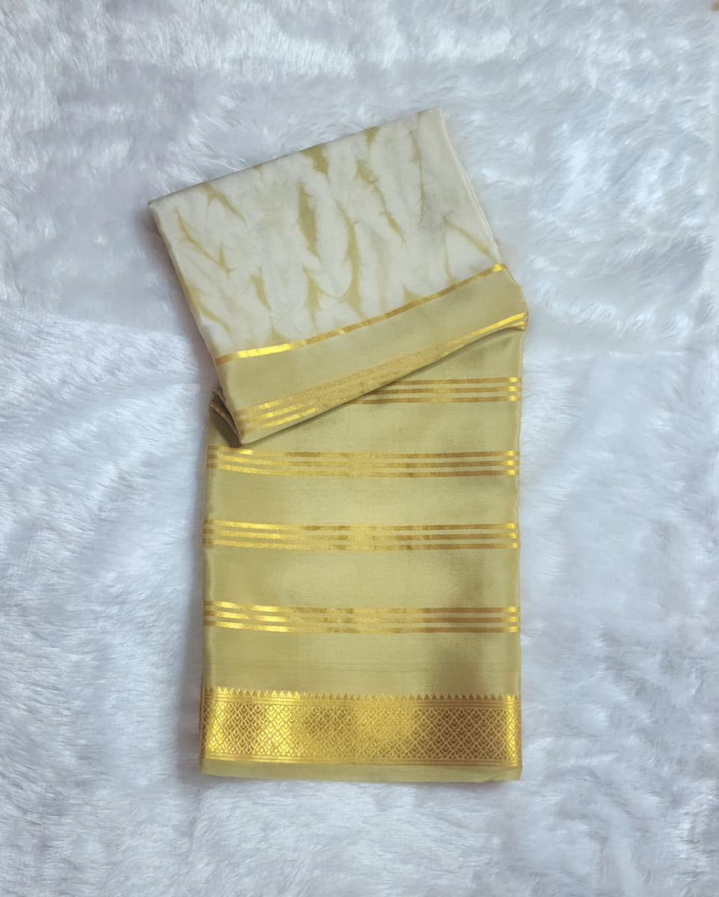 Golden Aura – Mysore Silk Shibori Saree