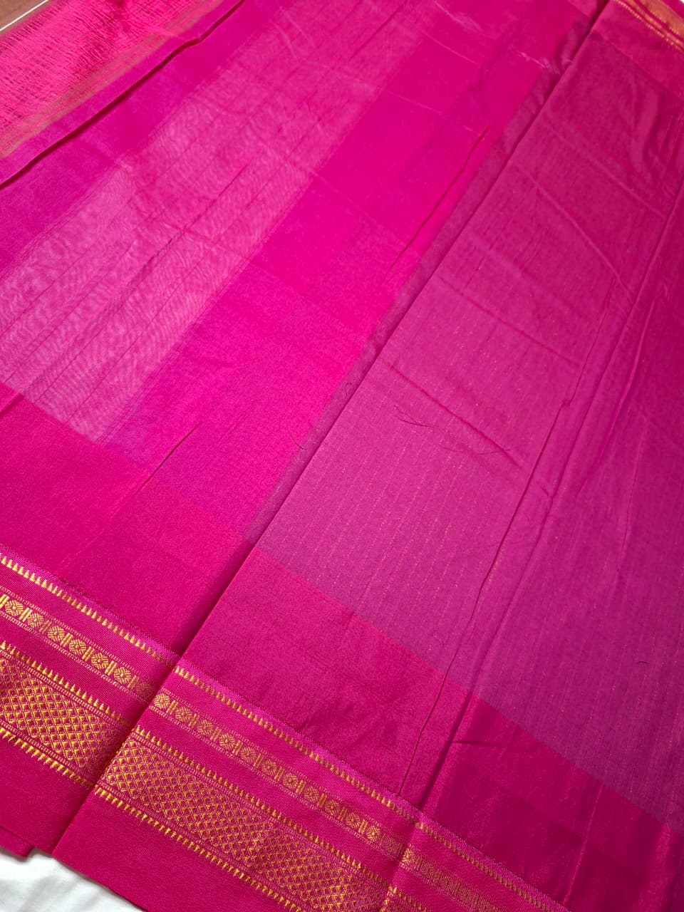 Royal Blue Gadwal Chaduranga Ilkal Cotton Saree with Contrast Zari Border & Pallu