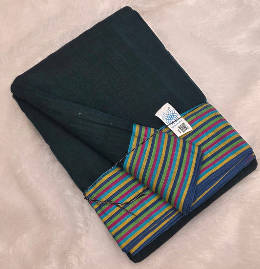 Green-Multicolor Ilkal handloom Patteda Anchu Saree