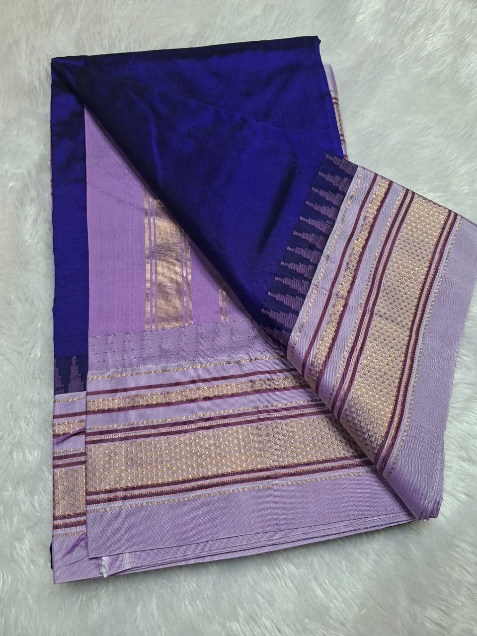 Blue-Lilac Ilkal Silk