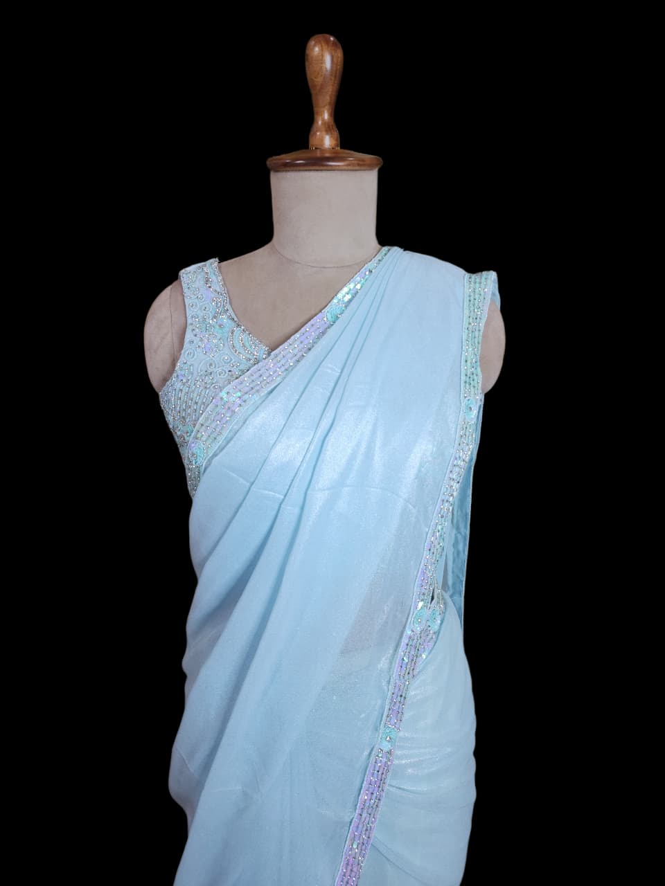 Crystal Frost –  Saree with Designer Beaded Blouse