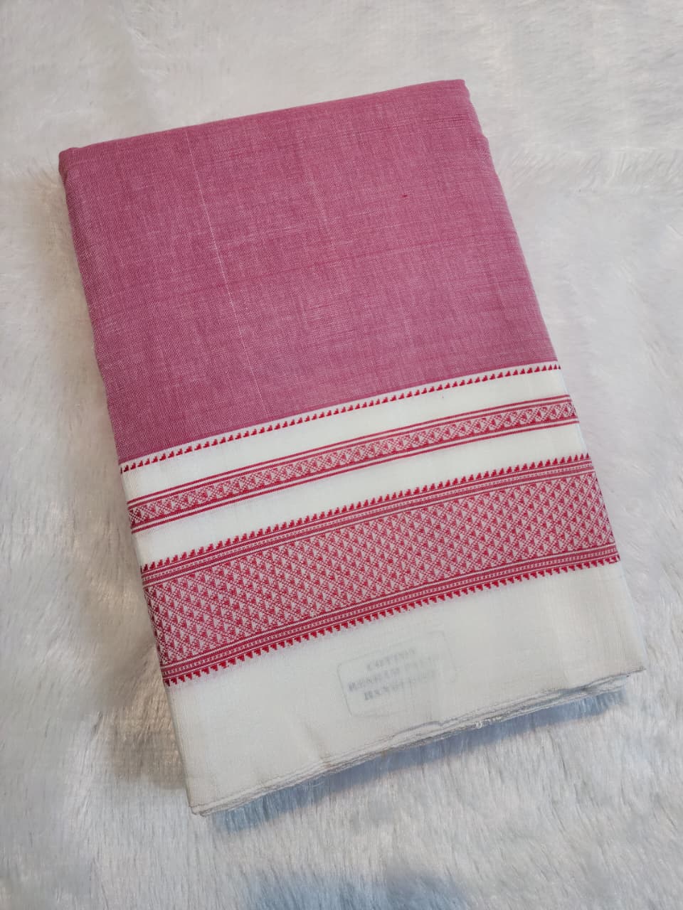 Rose Pink Ilkal Cotton Handloom Saree with Silk Pallu