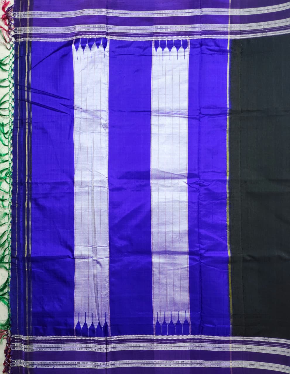 Black–Purple Ilkal Viscose Saree with Gayathri Border