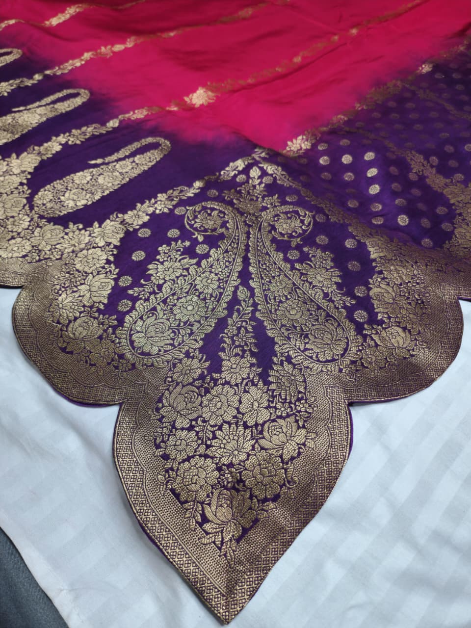 Pink Purple Designer 2-shaded Saree