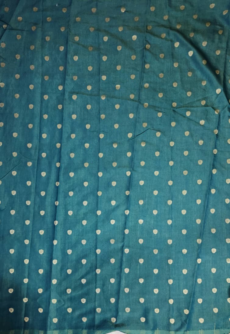 Blue Semi Mysore Silk 3D Print Kalamkari Saree