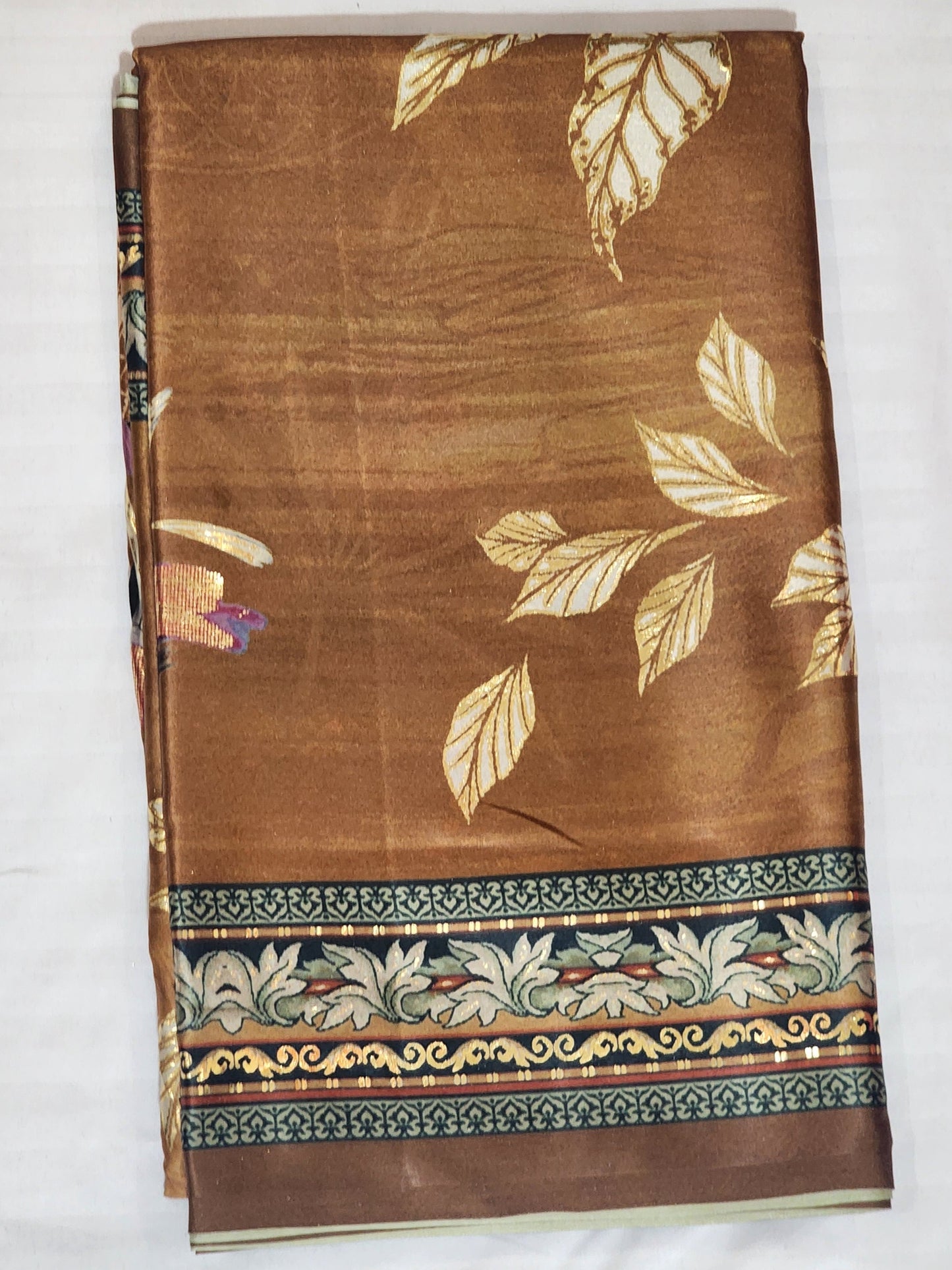 Brown-satin-foil-print