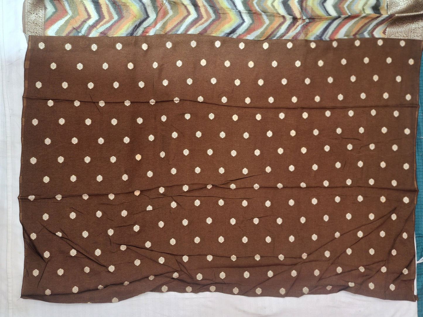 brown dola silk wave print