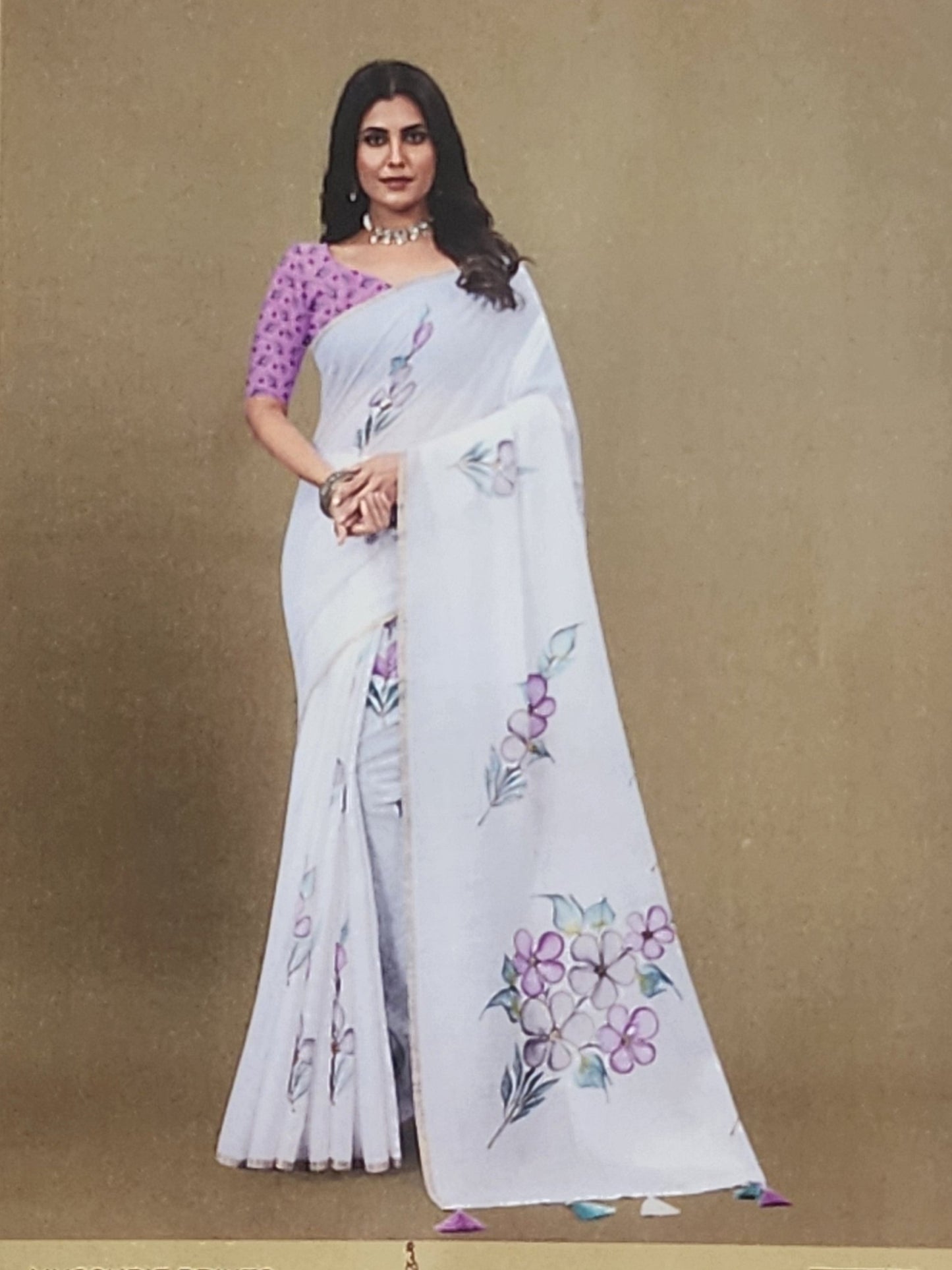 White cotton Aari print1