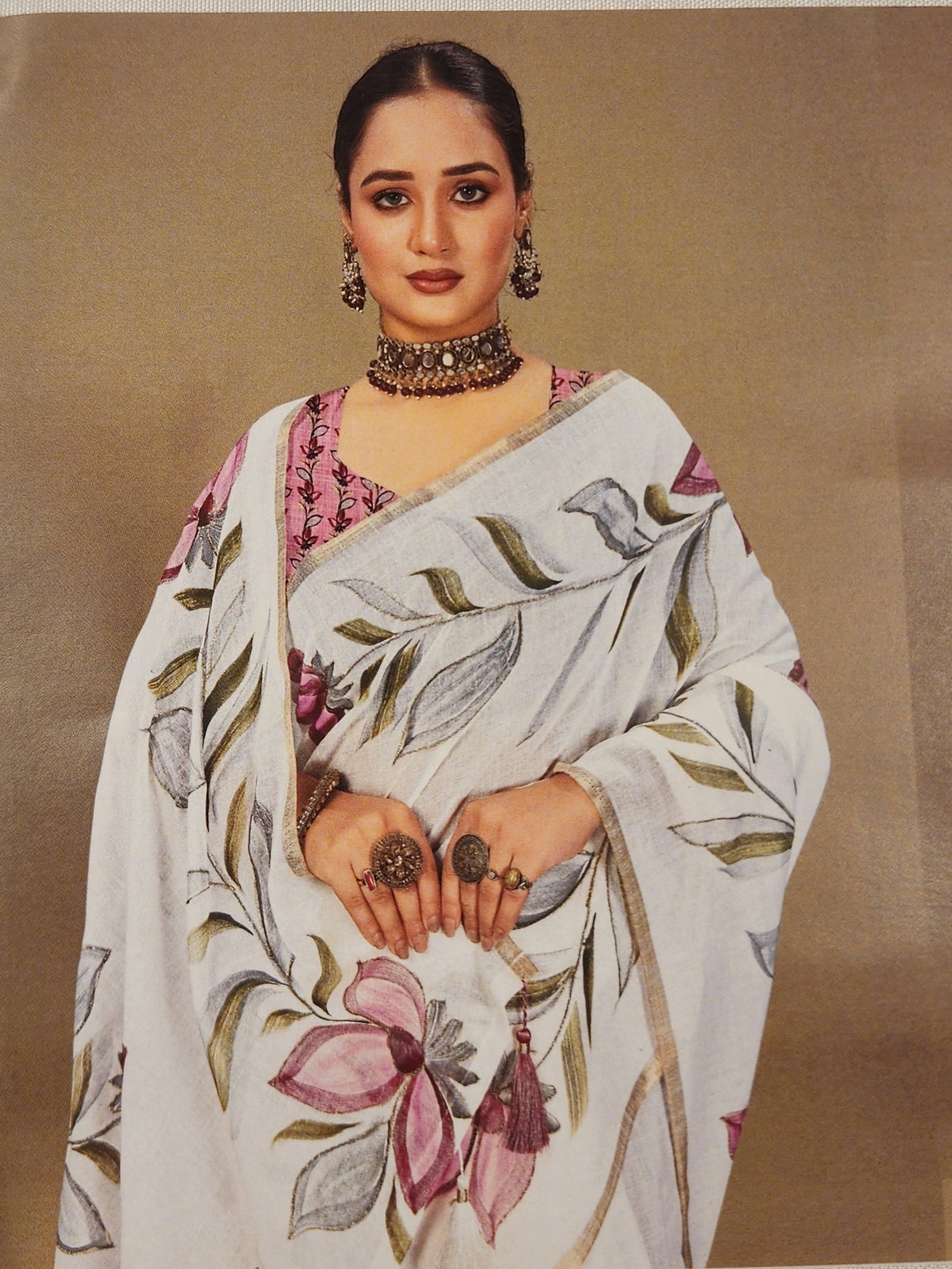 White cotton Aari print 2