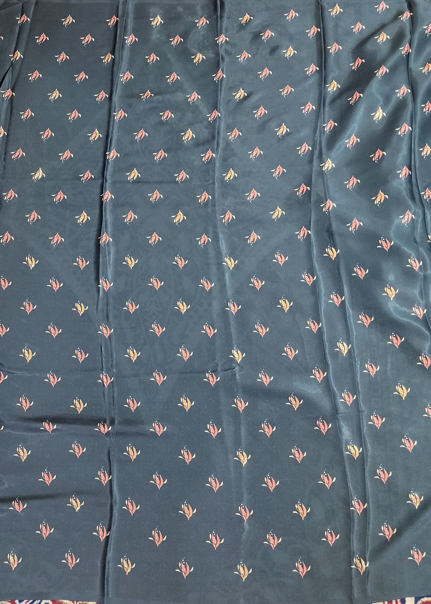 Blue Satin foil print