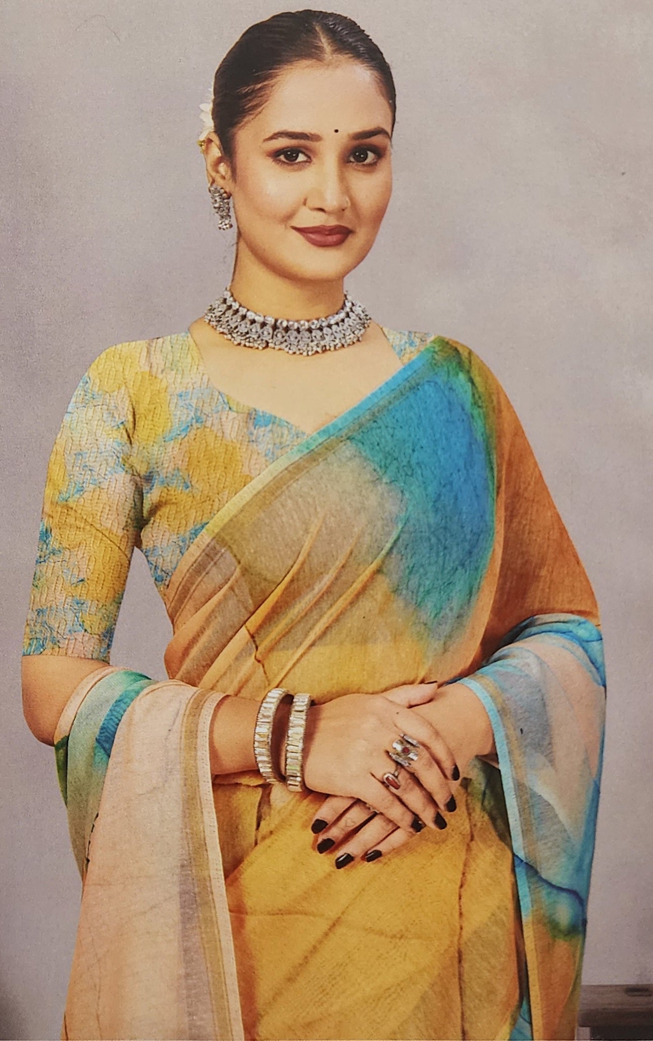 Sunset Dream German Print Saree