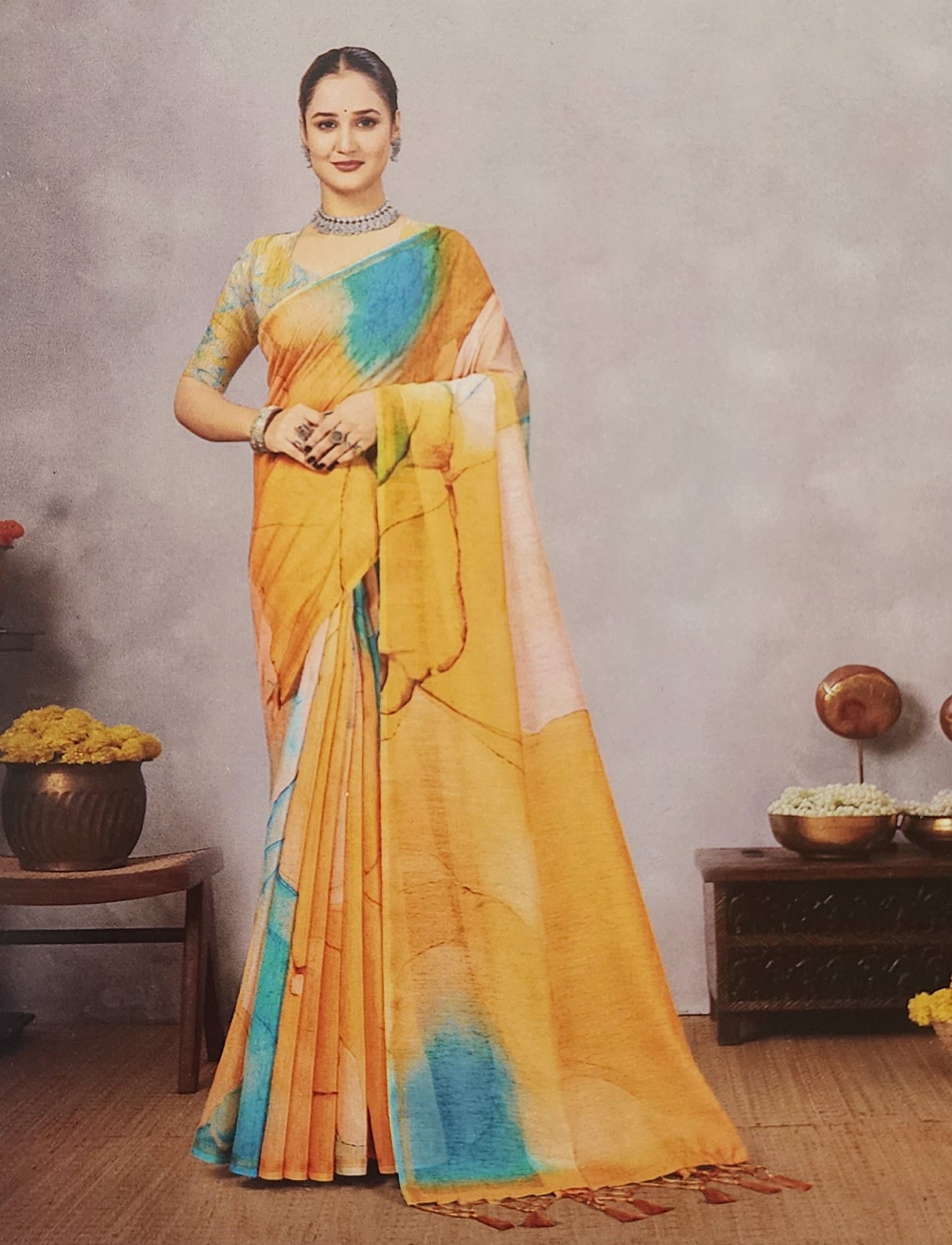 Sunset Dream German Print Saree