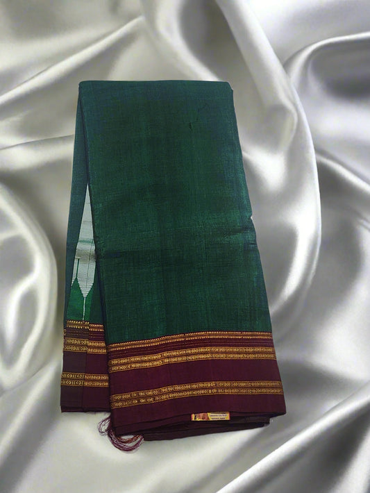 Green Maroon Ilkal Viscose Silk Saree