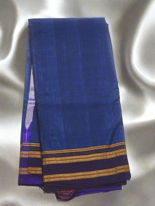 Blue purple Ilkal Viscose Silk Saree