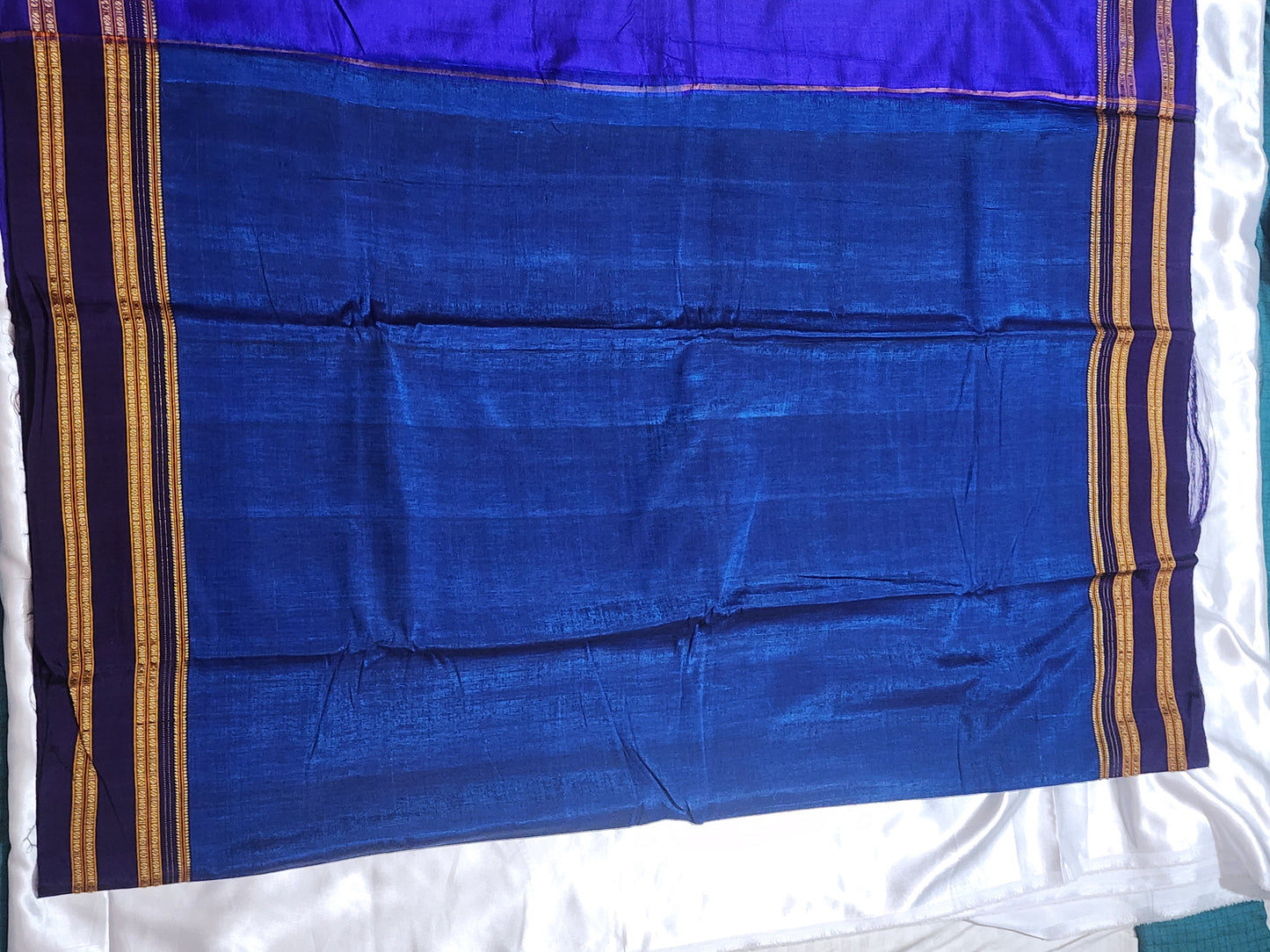 Blue purple Ilkal Viscose Silk Saree