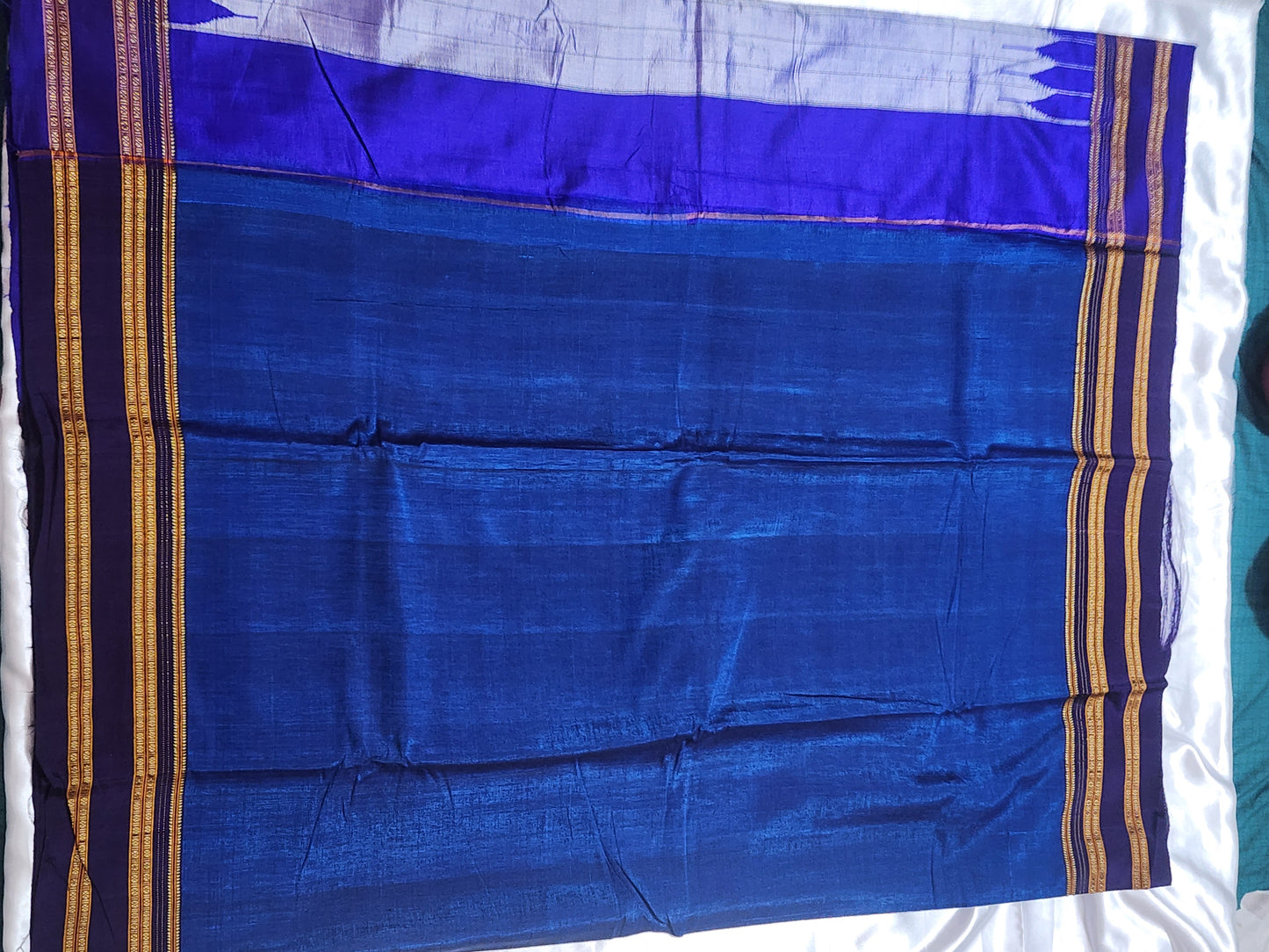 Blue purple Ilkal Viscose Silk Saree