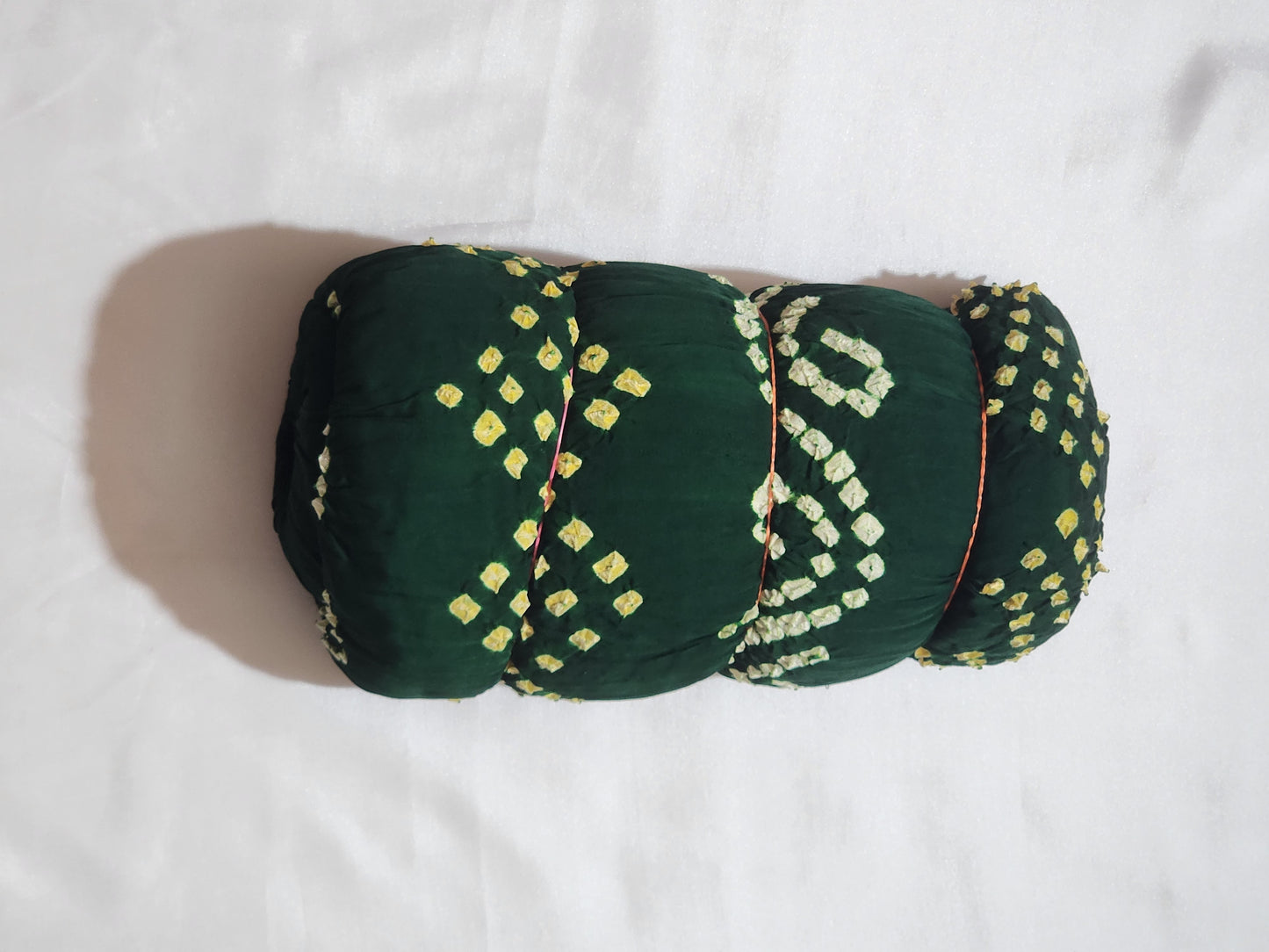 Deep Green with Olive-Gold Zari Pallu Bandhani Modal Silk Saree