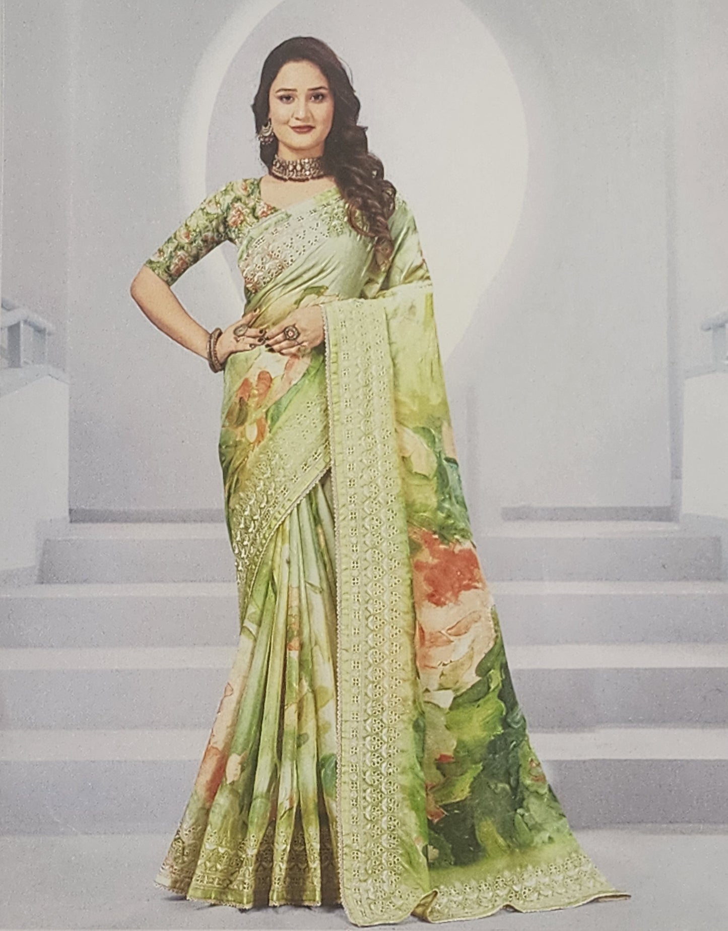 green-Organza-floral-print