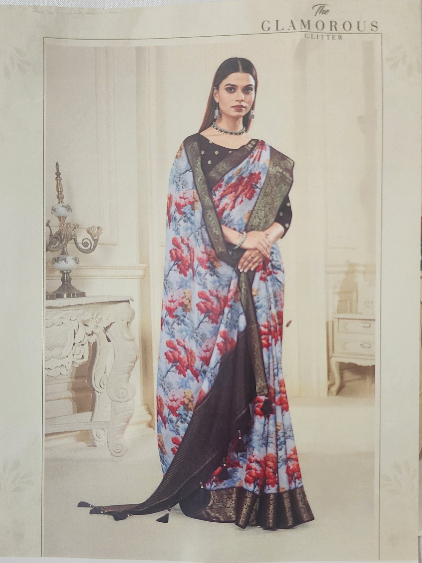 Cream dola silk tree print