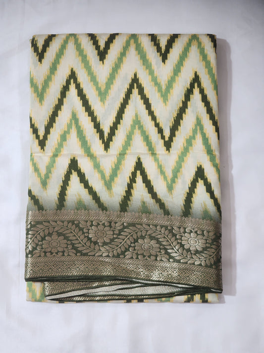 cream dola silk wave print