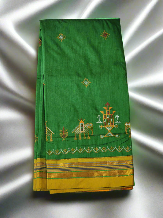 Parrot green Ilkal Cotton Saree