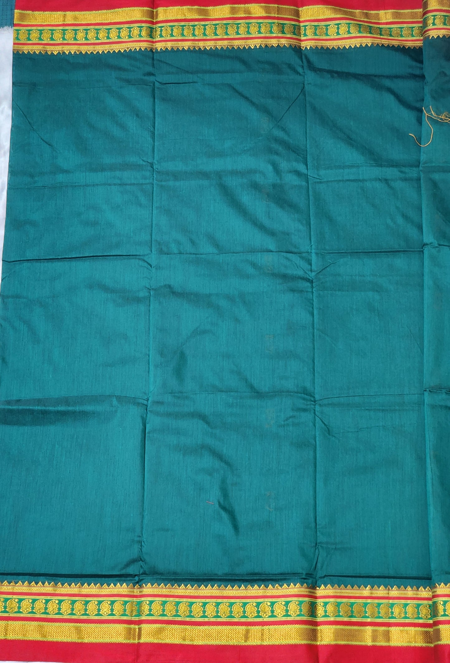 Teal  Cotton Saree