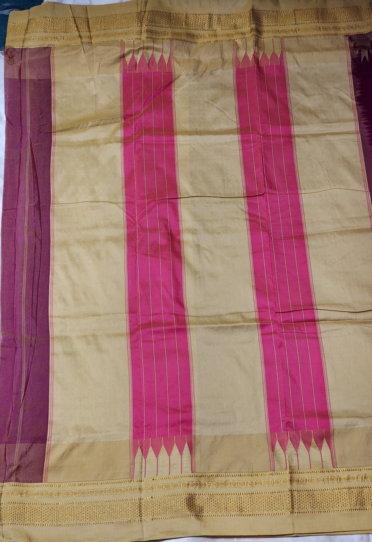 Magenta Ilkal Cotton Saree