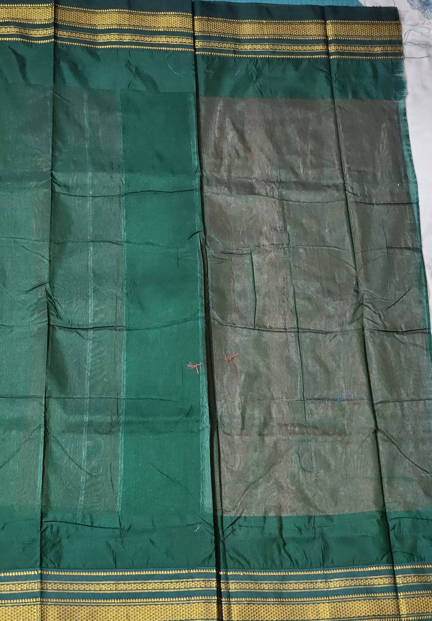 Peach Ilkal Cotton-viscose blend Saree