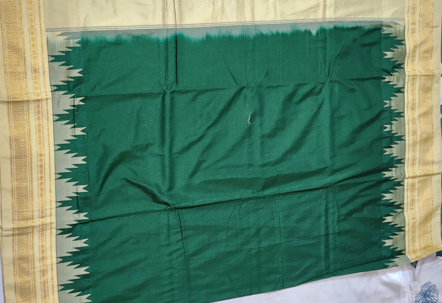 Bottle Green Ilkal Cotton-Viscose blend Saree