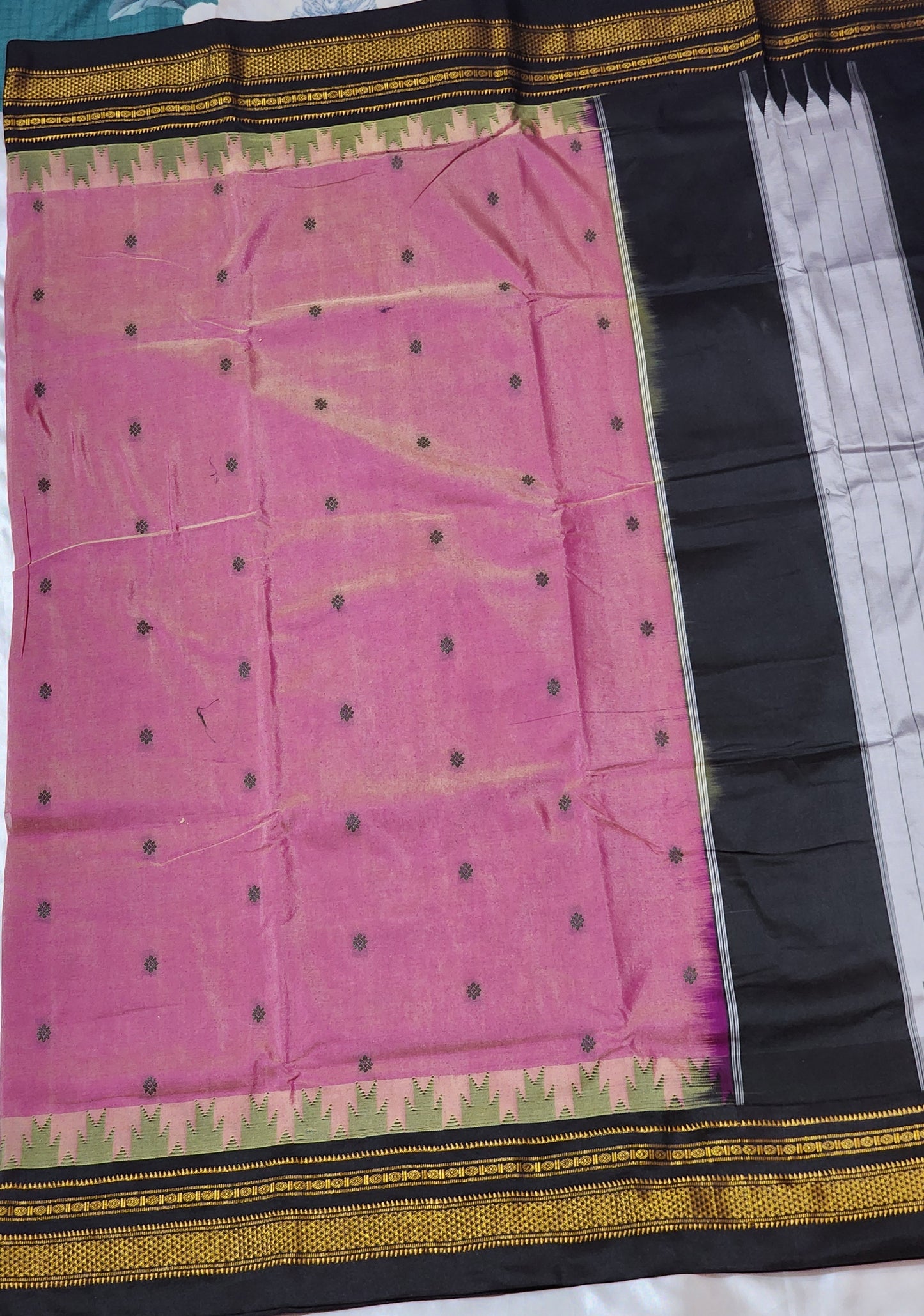 Dusty Rose Ilkal Cotton viscose blend Saree