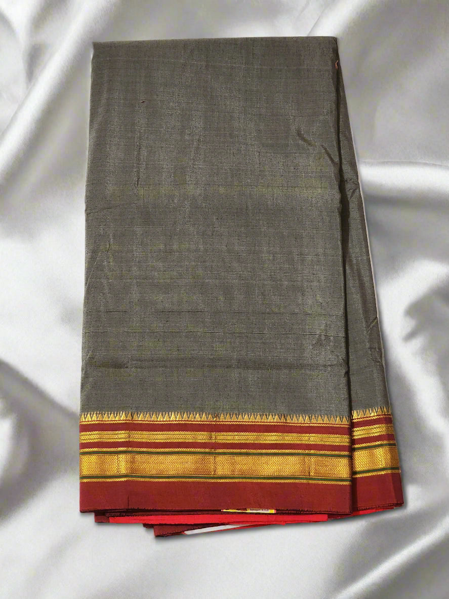 Earth Grey Ilkal Cotton-silk Saree