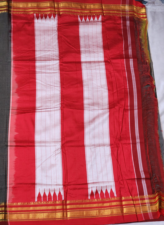 Earth Grey Ilkal Cotton-silk Saree