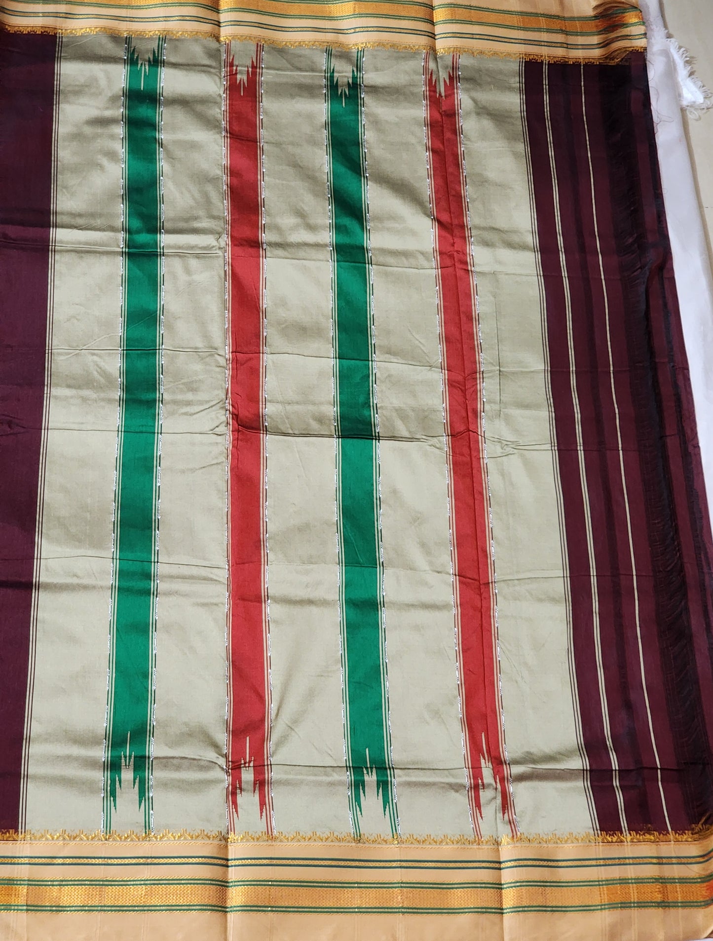 Maroon Ilkal Cotton Saree