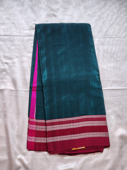 peacock blue Ilkal Viscose Silk Saree