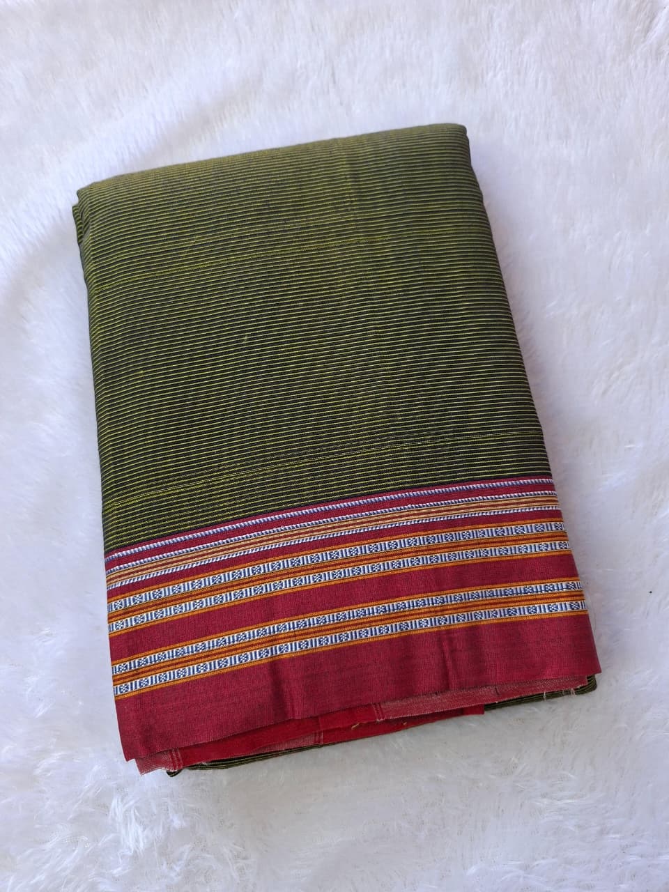 green-Maroon Ilkal Mercerized Cotton (raasta saree)