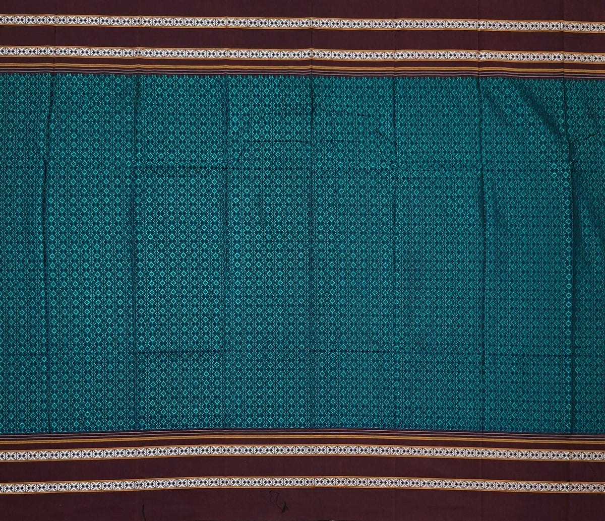 peacock blue brown Ilkal Khun 3D Saree