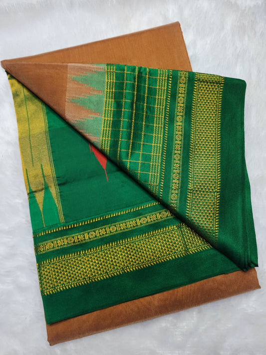 Brown ilkal gadwal paithani saree
