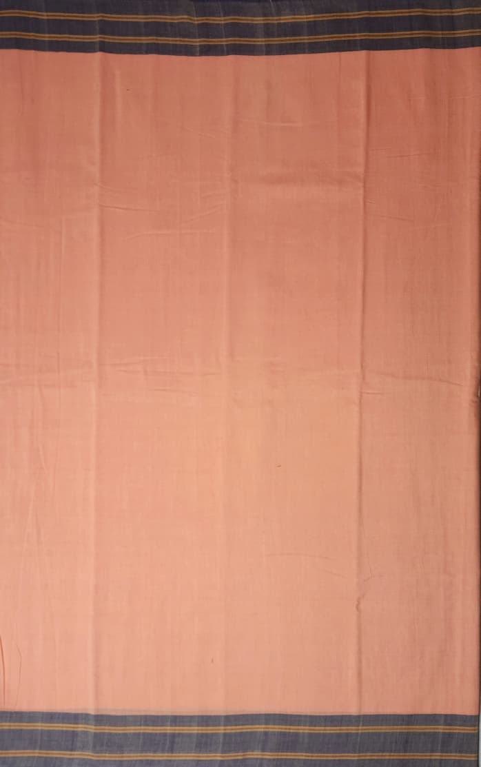 Peach Cotton Handloom Saree