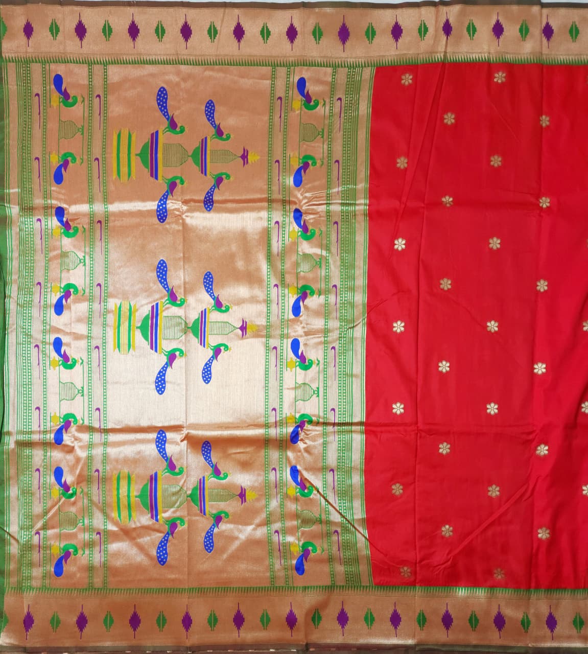 Radiant Red Soft Silk Paithani Saree