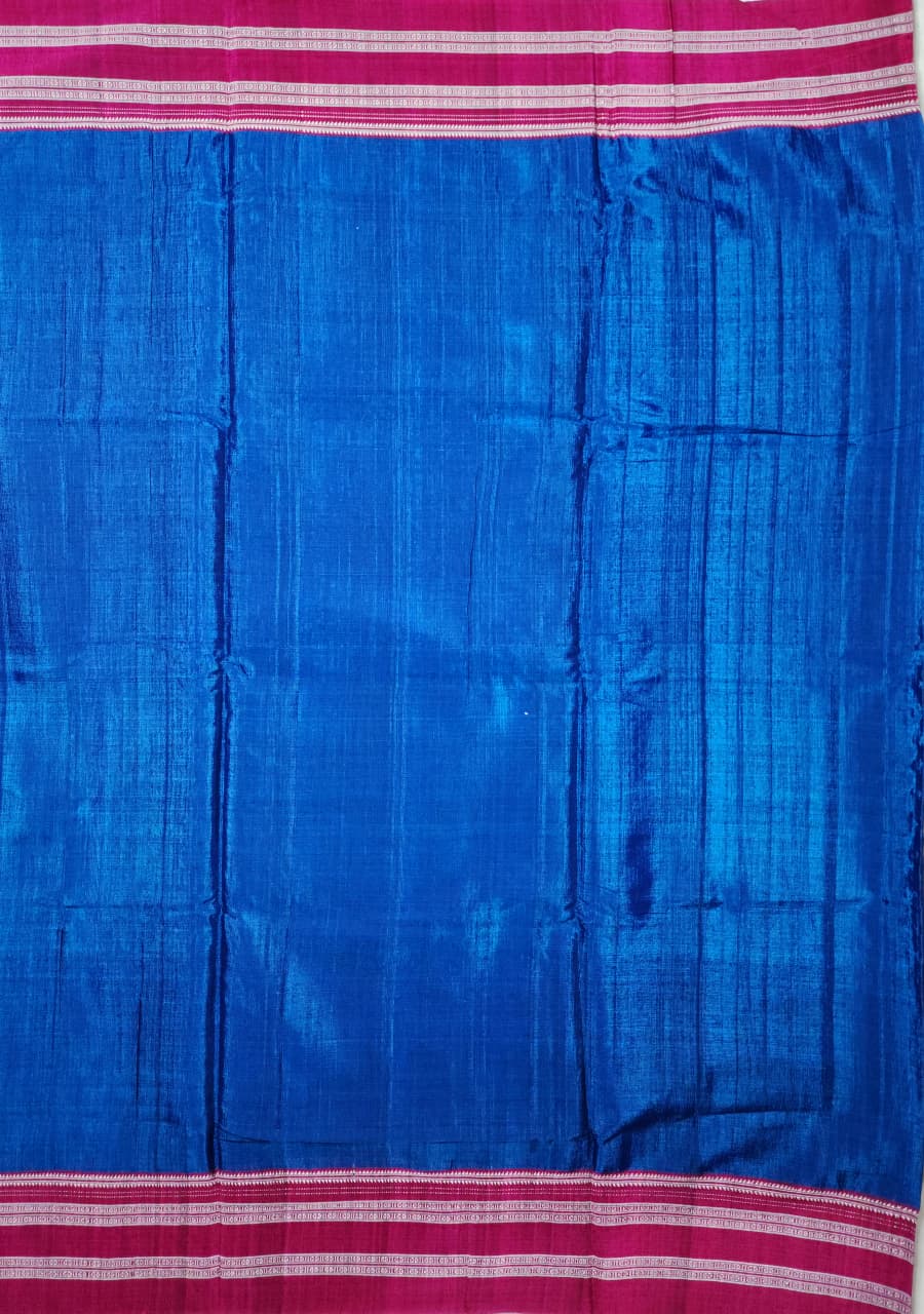 Royal Blue Maroon Gayathri Border Ilkal Viscose Saree